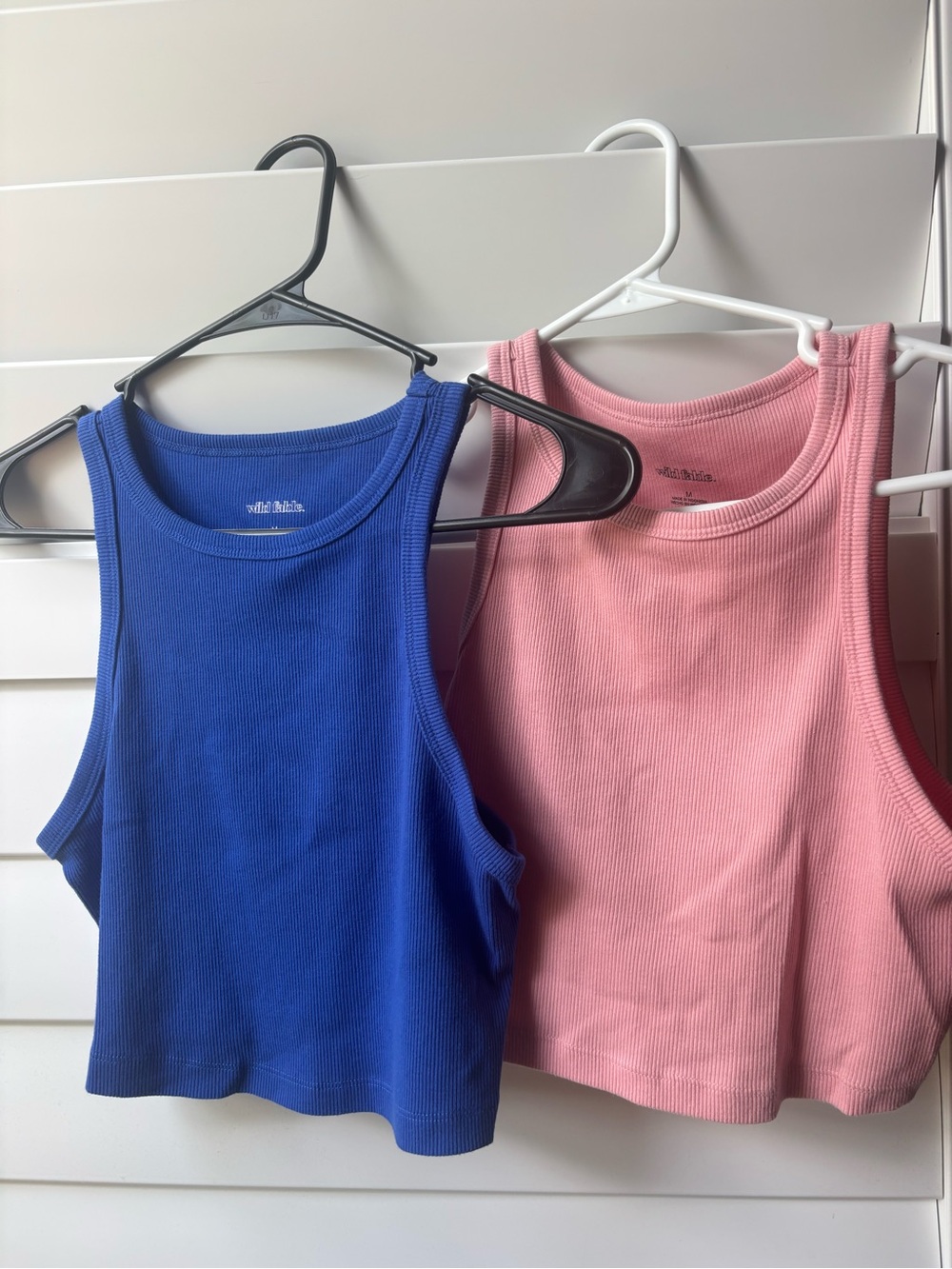 wild fable Ribbed Cropped Tank in Blue and Pink